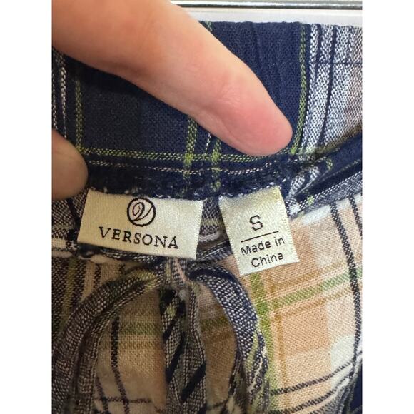 Women's Versona Linen Plaid Shorts Size S - Picture 3 of 5